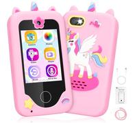 deAO Kids Smart Phone for Girls, Gifts for Girl Christmas Birthday Kids Toys, Toddler Learning Play Toy Phone with Dual Camera, Game, Music Player Age 3+