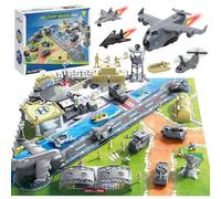 deAO Military Base Army Toys Set with Toy Soldiers & Play Map for Kids 3+