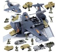 deAO Military Soldiers Toys, Army Vehicle Playset, Toy Plane Helicopter