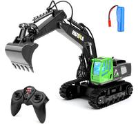 Deao Toys 11 Channel Multifunction 2.4Ghz Remote Control Excavator 1:18 Scale Construction Vehicles Rc Digger Toy With Metal Shovel Led