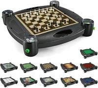 deAO Toys 12-in-1 Board Game Set - Chess, Draughts, Snakes & Ladders, Flying Chess, Checkers & More. Fun Educational Family Game