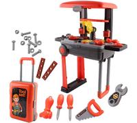 Deao Toys 2-In-1 Deluxe Portable Tool Work Bench Suitcase Play Set With Tool Role Play Kit