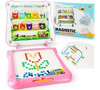 Deao Toys 2 In 1 Magnetic Disk Drawing Maze Puzzle Table Toy Double Sided Card For Toddlers Ages 3+ Mosaic Puzzle Table Toy Color Matching A