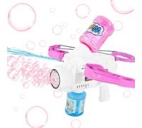 deAO Toys 3 in 1 Bubble Water Gun Bow Arrow Summer Bubble Machine Toy - bubble & water toy - pink