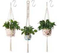 deAO Toys 3 Pack Hanging Basket Indoor Outdoor Hanging Plant basket with 3 Hooks