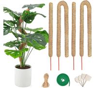 deAO Toys 4 Pack Monstera Climbing Support, 2 Pack 60cm & 2 Pack 120cm Planting Stick Coconut Plant Support