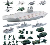 deAO Toys Aircraft Carrier Toy with Scale Model Warplanes Warships Military Vehicles Battleship