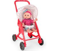 Deao Toys Baby Doll Stroller Set Pushchair Doll Playset With Soft Smooth 13 Inch New-Born Realistic Doll Nurturing Nursery Role Playset