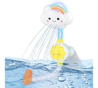 deAO Toys Baby Shower Bath Toy Set- Cloud Sprinkler Faucet with Foldable Bathtub Shower Head - 3+ - white