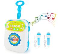 deAO Toys blue karaoke Machine 2 Mic Carry Case Play Set - 3+ - blue
