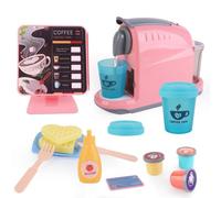 Deao Toys Coffee Shop Set With Coffee Maker Toy Pink