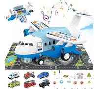 Deao Toys Deao Cargo Airplane & Car Track Play Set With Lights, Map, Music & Accessories Fun Gift For Kids 3 To 6