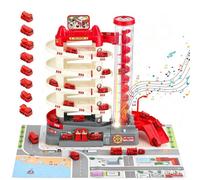 Deao Toys Deao Fire Control Garage Toy Set For Kids With Sound Light Effects, Fire Rescue Building Playset With Electric Elevator, Perfect