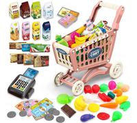 Deao Toys Easy To Assemble Shopping Cart With Groceries