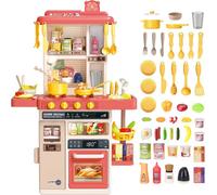 Deao Toys Kitchen Playset Toy With Realistic Lights & Sounds, Kids Play Kitchen Set With Simulation Of Spray Features