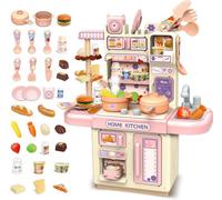 Deao Toys Mini Kitchen For Dolls, Kitchen Playset Toy With Water, Light, And Steam Features Pretend Play Kitchen Set