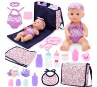 Deao Toys My First Baby Doll And Accessories Set Baby Doll With Feeding, Bath & Care Accessories