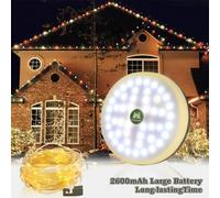 Deao Toys Outdoor Christmas & Camping Light 20M Usb Rechargeable 2-In-1 Light Strip With 2600Mah Battery 5 Lighting Modes