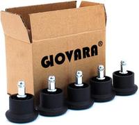 Deao Toys Pack Of 5 Glide Castors For Office Chair Wheel Replacement, 11mm X 22mm Stem, 50mm Diameter (Black)