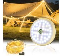 Deao Toys Waterproof Camping & Garden String Fairy Lights, 20M Usb Rechargeable Fairy Lights Warm White & Multicolour, Outdoor Wedding Decor