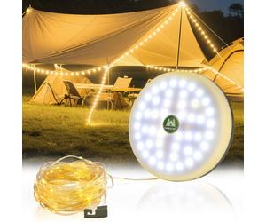 Deao Toys Waterproof Camping & Garden String Fairy Lights, 20M Usb Rechargeable Fairy Lights Warm White & Multicolour, Outdoor Wedding Decor