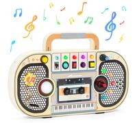 deAO Toys Wooden LED Radio Music Toy Interactive Light & Sound Activity Board - 3+