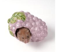 Deapeey Ceramic Hamster Hideout,Grape Dwarf Hamster House,Guinea Pig Habitat Decor, Hideaway House for Gerbil, Cool Bed for All Season