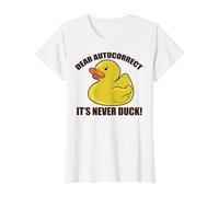 Dear Autocorrect, It's Never Duck! Funny Texting Fuck Meme Value Graphic T-Shirt, Women, White, M