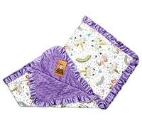 Dear Baby Gear Baby Blankets, Glitter Unicorn Pastel Rainbows, Lavender Minky, 32 inches by 32 inches