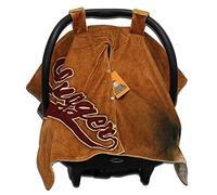 Dear Baby Gear Car Seat Canopy, Slugger Baseball Glove and Baseballs on Brown, Tan Lightweight Double Layer Minky Smooth