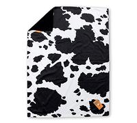 Dear Baby Gear Deluxe Baby Blanket, Double Layer Minky, Holstein Black and White Cow Print, Black Minky Smooth, 40 x 30 Inches