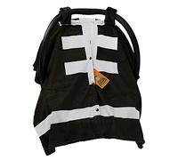 Dear Baby Gear Deluxe Car Seat Canopy, Double Layer Minky, Football, Brown Minky Smooth, 40 x 30 Inches