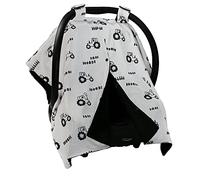 Dear Baby Gear Deluxe Car Seat Canopy - Infant Car Seat Cover - Baby Car Seat Covers - Carseat Canopy for Infant Car Seats - Black and Gray Farm Tractors & Fence 40x30 - Great for Mother's Day & More