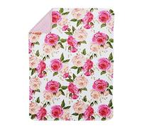 Dear Baby Gear - Reversible Baby Blankets - Soft Nursery Blanket for Newborn - Toddler Blankey - Throw Blanket for Boys & Girls - Infant Blankets - 38x29 (Roses Print - Pink Dot)