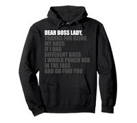 dear boss lady thanks for being my boss funny valentine Pullover Hoodie