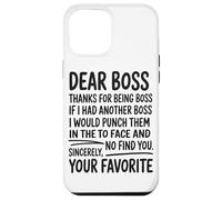 Dear Boss Thanks For Being Boss Funny Office Worker Case for iPhone 12 Pro Max