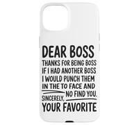 Dear Boss Thanks For Being Boss Funny Office Worker Case for iPhone 15 Plus