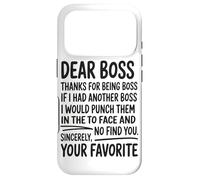 Dear Boss Thanks For Being Boss Funny Office Worker Case for iPhone 17 Pro