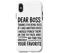 Dear Boss Thanks For Being Boss Funny Office Worker Case for iPhone X/XS
