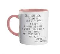 Dear Coffee Mug, Worlds Best Mug, Appreciation, Thank You Gifts from Employee, Ceramic Tea Mugs,Thanks for Being My B-OSS Gifts for Women, Novelty Black Cup