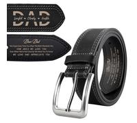 Dear Dad We Hope Ever Time You Wear This Belt Leather Belt Personalized 2-Sided Engraved Leather Custom Name Leather Belt for Dad Men Grandpa Husband We Love You Dad Leather Belt Gift for Father's Day