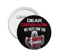 Dear Denmark We Hate Him Too buttons Stand With Greenland Button Pins Decor Badge 1 Pcs