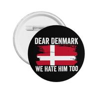 Dear Denmark We Hate Him Too buttons Stand With Greenland Button Pins Decor Badge 1 Pcs