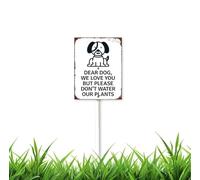 Dear Dog We Love You But Please Don't Water Our Plants Yard Sign with Stake 4.6x6 inch Aluminum Outdoor Decoration Sign Set of 1