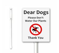 Dear Dogs Please Don't Water Our Plants, Thank You, Funny Dog Poop Yard Sign With Stake, 12x15cm Sturdy Aluminum Sign Rust Free Easy Install