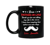 Dear Father in Law Coffee Mug Ceramic Drinking Cup Unique Tea Cup Novelty Gift Foe Mom Valentine's Day Office 330ml