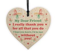Dear Friend Wood Heart Birthday Christmas For Best Friend Thank You
