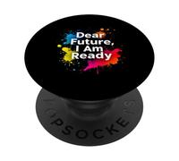 Dear Future, I Am Ready Minimalist Typography PopSockets Adhesive PopGrip