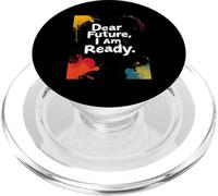 Dear Future, I Am Ready. Motivational Typography PopSockets PopGrip for MagSafe
