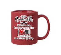 Dear Grandpa, If I Had a Star, Gift for Grandpa, Full Coloured Frosted Coffee Mug. (Red)